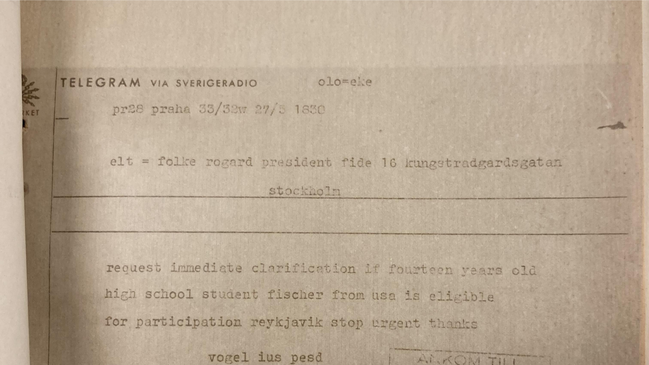 Folke Rogard, President of FIDE the lawyer who organised chess in the